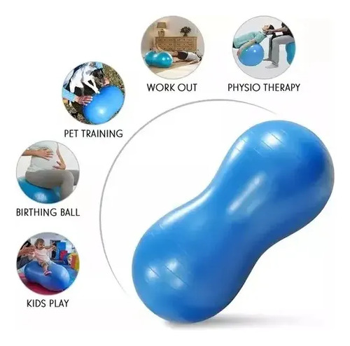 Pelota De Pilates Inaltum Balón Mani Azul Ejercicio Y Yoga 4