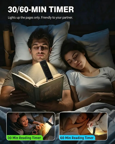 Luz De Lectura  Para Leer  Luz Para Leer Libros  Recargable Negro 4