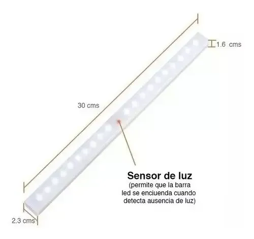 Led Con Sensor Movimiento Cocina Armarios Escale Gabinetes Blanco 16
