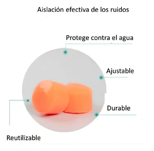 Tapones Para Los Oídos - 6 Silicona Hipoalergénica Moldeable 6