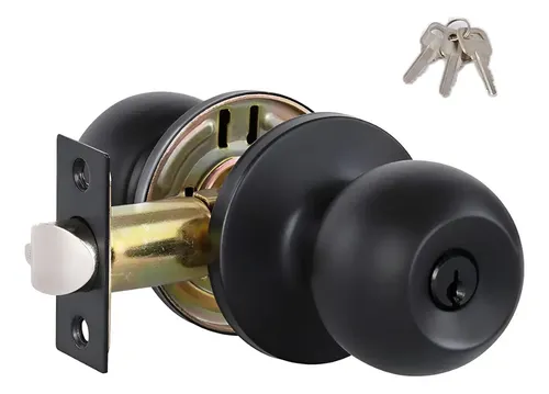Pomo Chapa Cerradura Dormitorio / Baño Negro Negro