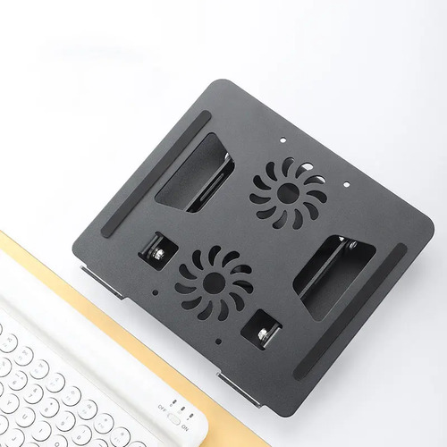 Soporte Base Alzador Notebook Laptop Mac Plegable Ajustable Negro 9