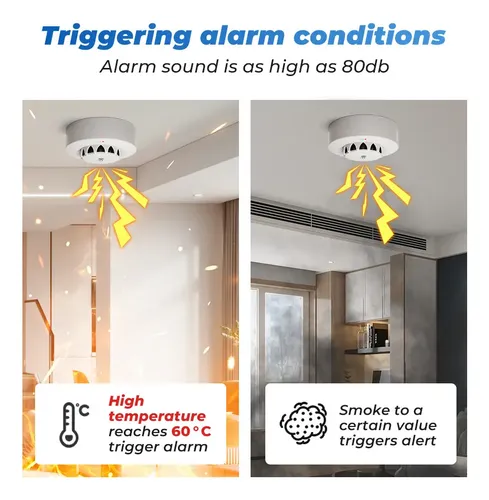 Detector Humo Sensor Wifi Tuya App Bluetooth Alarma Incendio Blanco 5