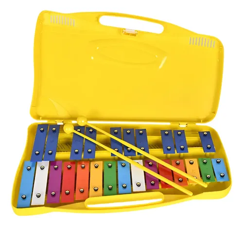 Metalofono Cromatico 25 Notas Xilofono Infantil Escolar Color Amarillo 17