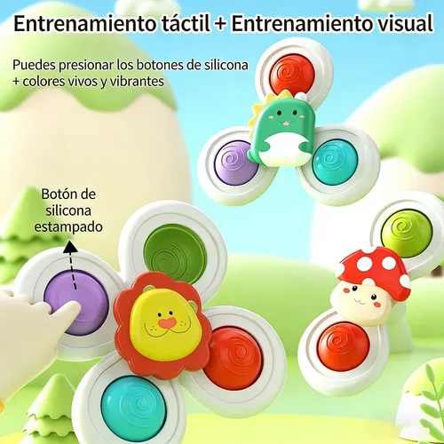 Juguetes Sensorial Giratorios Spinner Con Ventosa Para Bebé 7