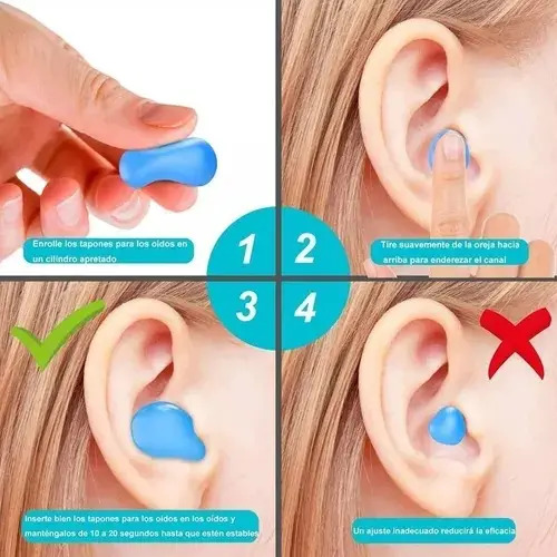 Tapones Para Los Oídos - 6 Silicona Hipoalergénica Moldeable 16