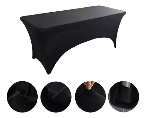 Funda Mantel Spandex Hota Negro 180x75cm Rectangular Hipoalergénico Liso 8