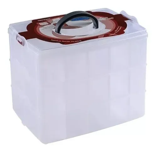 Caja Organizadora Plástica Multipropósito Con Compartimentos Transparente 19