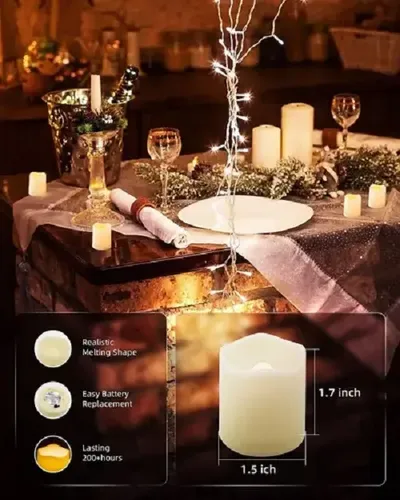 Paquete De 24 Velas Led Con Velas Decorativas Con Efecto De Blanco Luz De Vela Electrónica 6