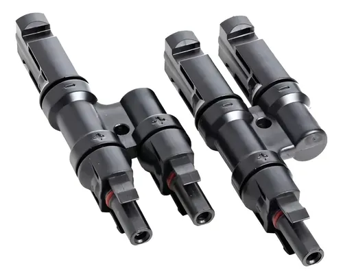 Conector Mc4 Doble (2 En 1 ) Par Macho/hembra Panel Solar Negro