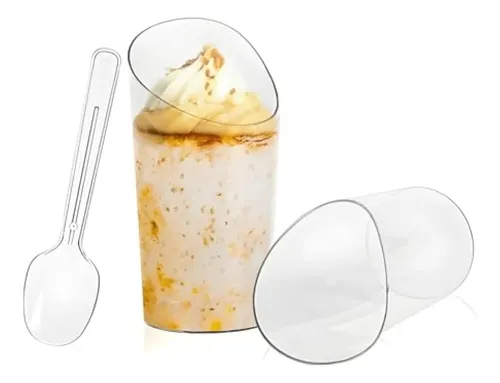 X100 Vasos Plasticos Set De Vasos Shot Postres Pocillo Desec Trasparente 13