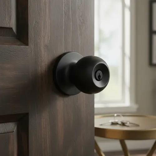 Pomo Chapa Cerradura Dormitorio / Baño Negro Negro 15