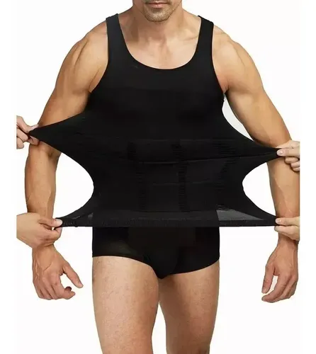 Faja Reductora Camiseta De Compresión Para Hombre Moldeador De Abdomen Y Espalda, Talla Xl Negro/blanco 17