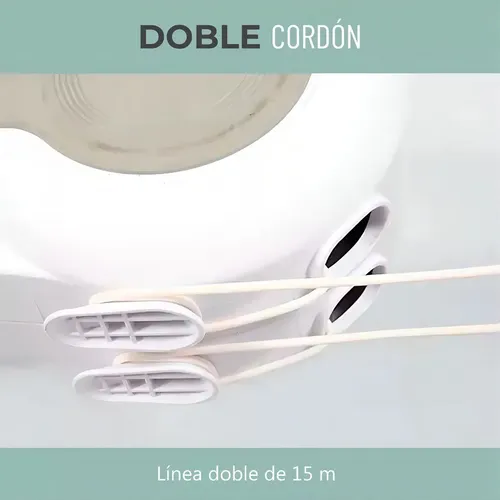 Tendedero Retractil Colgador Ropa Pared Doble Linea Color Blanco 4