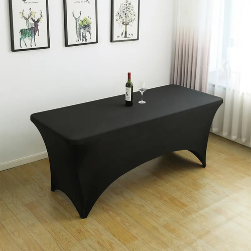 Funda Mantel Spandex Hota Negro 180x75cm Rectangular Hipoalergénico Liso 12
