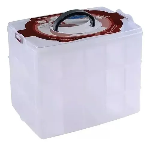 Caja Organizadora Plástica Multipropósito Con Compartimentos Transparente 5