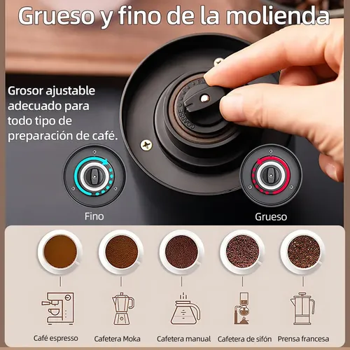 Molinillo De Café Eléctrico Moledor Núcleo Molienda Cerámico Negro 6