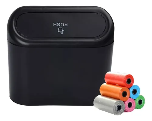 Basurero Para Auto Portatil Universal 1 Litro Negro 2