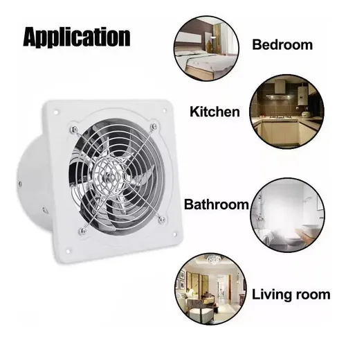 Extractor De Aire Industrial Ventilador De Escape 4 Pulgadas Blanco 5