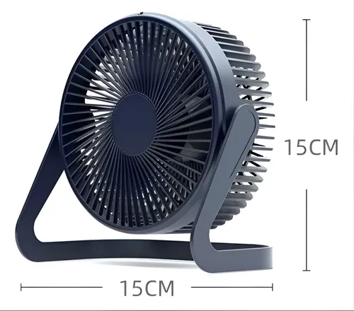 Ventilador Escritorio Usb Mini Fan Ajustable Silencioso 14 Cm Negro Plata 4 3