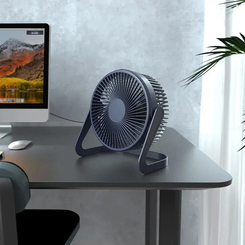 Ventilador Escritorio Usb Mini Fan Ajustable Silencioso 14 Cm Negro Plata 4 3