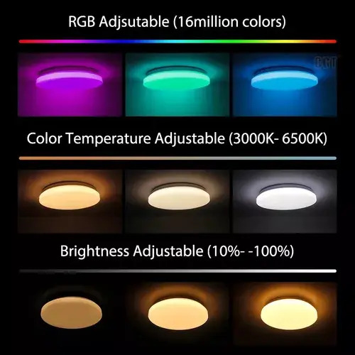 Lámpara De Techo Inteligente Wifi Ultra Delgadorgb Panel Led Rgb 4