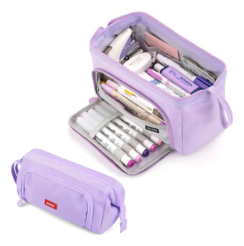Estuche De Lapices Doble Capa Organizadoras Gran Capacidad Color Purpura 8