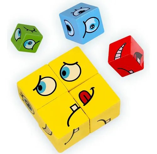 Juego De Puzzle Cubos Didáctico Expresiones Y Emociones 17