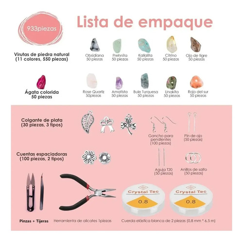 Nasjac 934uds Cristal Piedra Cuenta Diy Collar Pulsera Arete 8