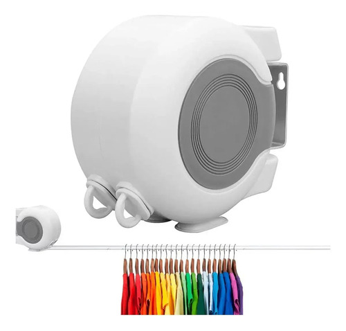 Tendedero Retractil Colgador Ropa Pared Doble Linea Color Blanco 19