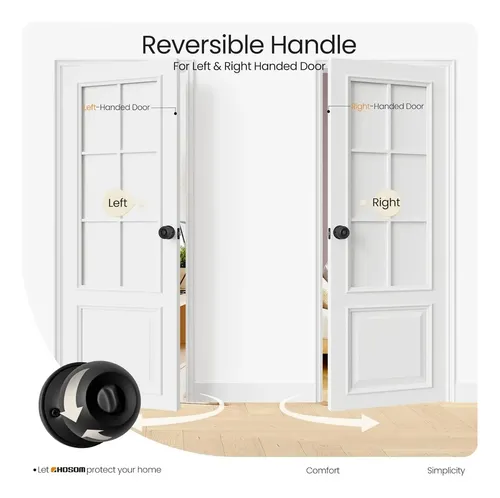 Pomo Chapa Cerradura Dormitorio / Baño Negro Negro 5