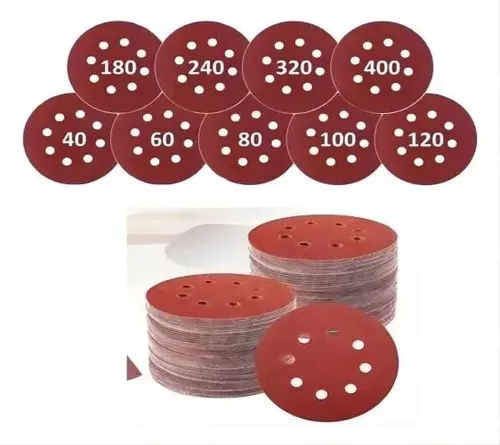 Set 100 Lijas Velcro Con 8 Orificios 125mm 5 Pulgadas / Uss 100