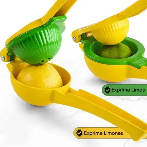 Exprimidor Manual Doble Mango Acero 2-en-1 Cocina Amarillo 19