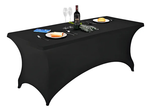 Funda Mantel Spandex Hota Negro 180x75cm Rectangular Hipoalergénico Liso 2