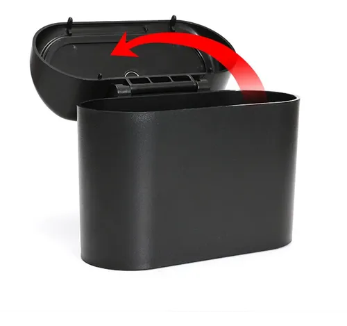 Basurero Para Auto Portatil Universal 1 Litro Negro 2