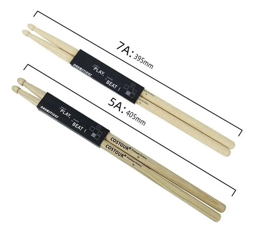 Baquetas Nova Sueno13 Wood Hickory Punta Madera 2 Piezas 7a 19