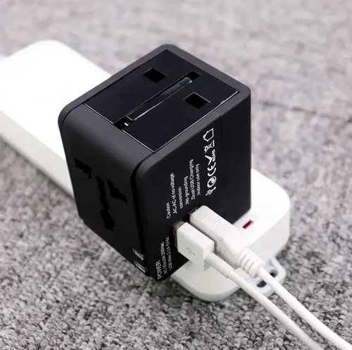 Adaptador Enchufe Universal Negro Tecnolab Tl354 Con Usb Viajes Brasil 11