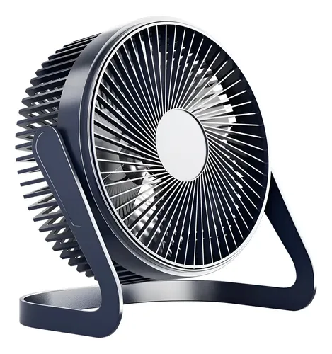 Ventilador Escritorio Usb Mini Fan Ajustable Silencioso 14 Cm Negro Plata 4