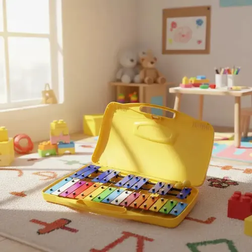 Metalofono Cromatico 25 Notas Xilofono Infantil Escolar Color Amarillo 9