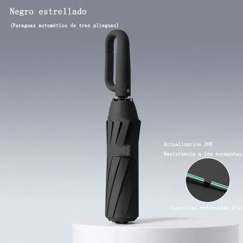 Plegable Paraguas Automático Antivendaval 20 Huesos Colgable 7