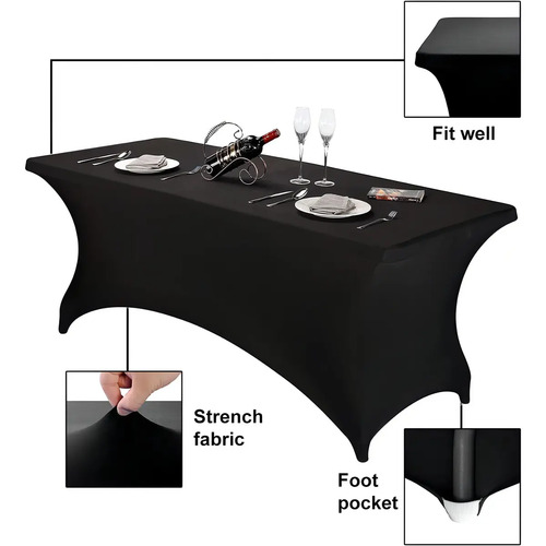Funda Mantel Spandex Hota Negro 180x75cm Rectangular Hipoalergénico Liso 6