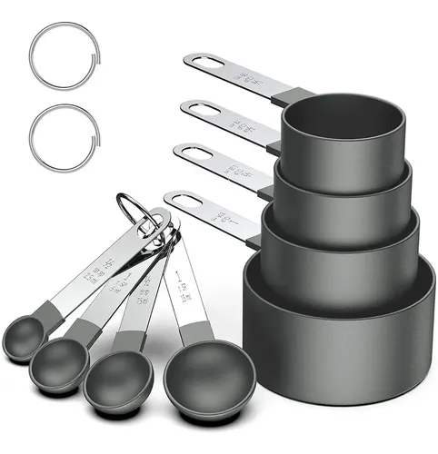 Cucharas Y Taza Medidora Con Mango Acero Inoxidable,cocina 8