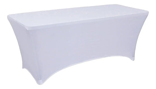 Mantel Spandex Blanco Rectangular 180x75 Cm Para Eventos Lavable Liso 17