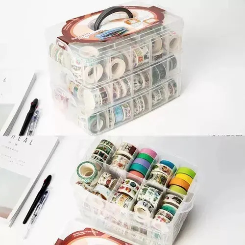 Caja Organizadora Plástica Multipropósito Con Compartimentos Transparente 10