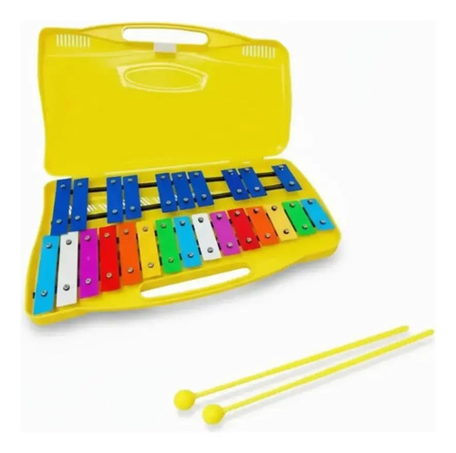 Metalofono Cromatico 25 Notas Xilofono Infantil Escolar Color Amarillo 2