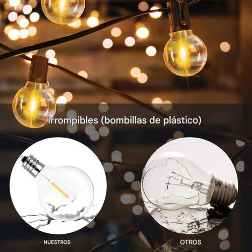 Cadena De 25 Luces De 15 M Que Se Puede Conectar En Serie Blanco Cálido 12