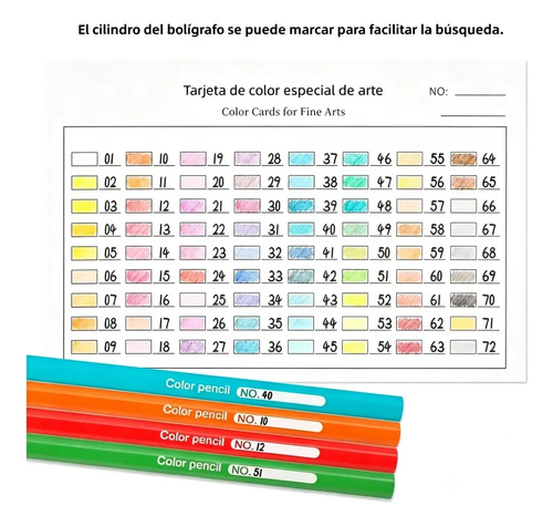 Lápices De Colores Hota 72 Unidades Artísticos Estuche Metálico Color 5