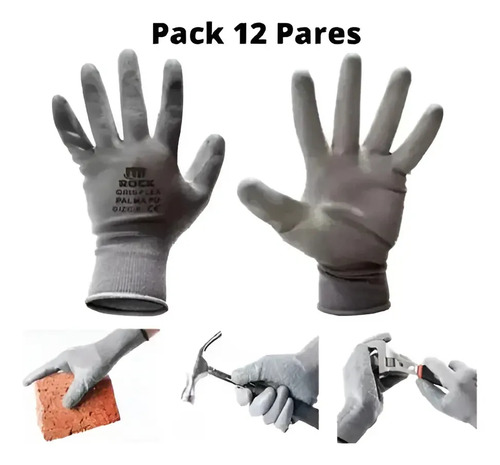 Guantes De Trabajo Pu Alta Calidad Certificado Pack 12 Unid 8