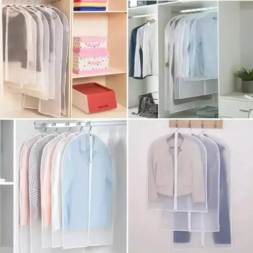 12 Bolsas Transparentes Cubre Trajes Colgar Closet 60*120cm Color Blanco 16