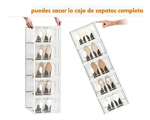 Caja Organizadora De Zapatos Set X6 Unidade Apilables Firmes Blanco 7